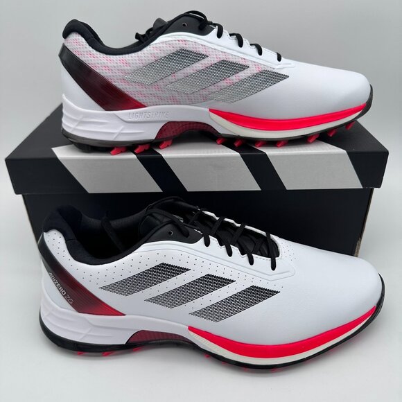 adidas Men\'s AdiZero ZG Spikeless Golf Shoes, Size‎ 10.5, White/Black/Red main image 4